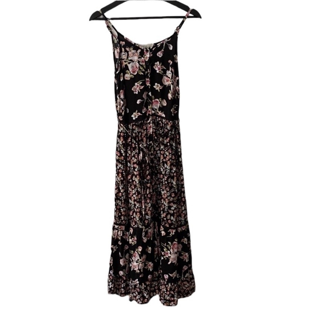 Band of Gypsies Floral Tiered Button Front Dress